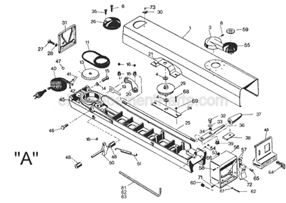 Page A Diagram and Parts List for 7749 Type 2 Black and Decker Chop Saw